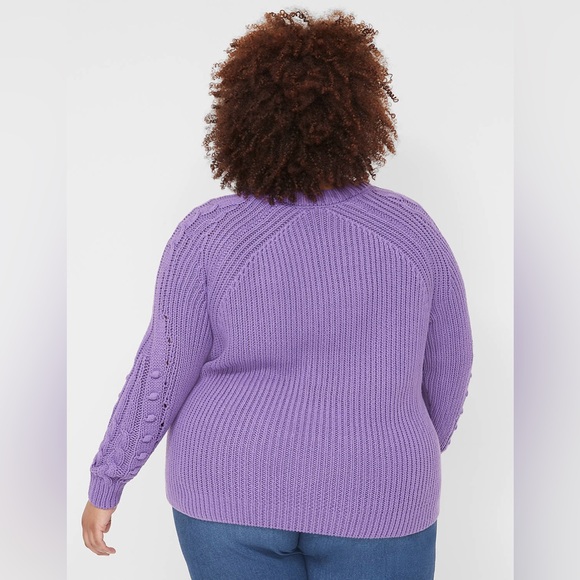 Lane Bryant Lavender Cable Knit Sweater - Picture 2 of 3